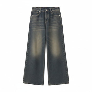 Pair of blue jeans on a white background
