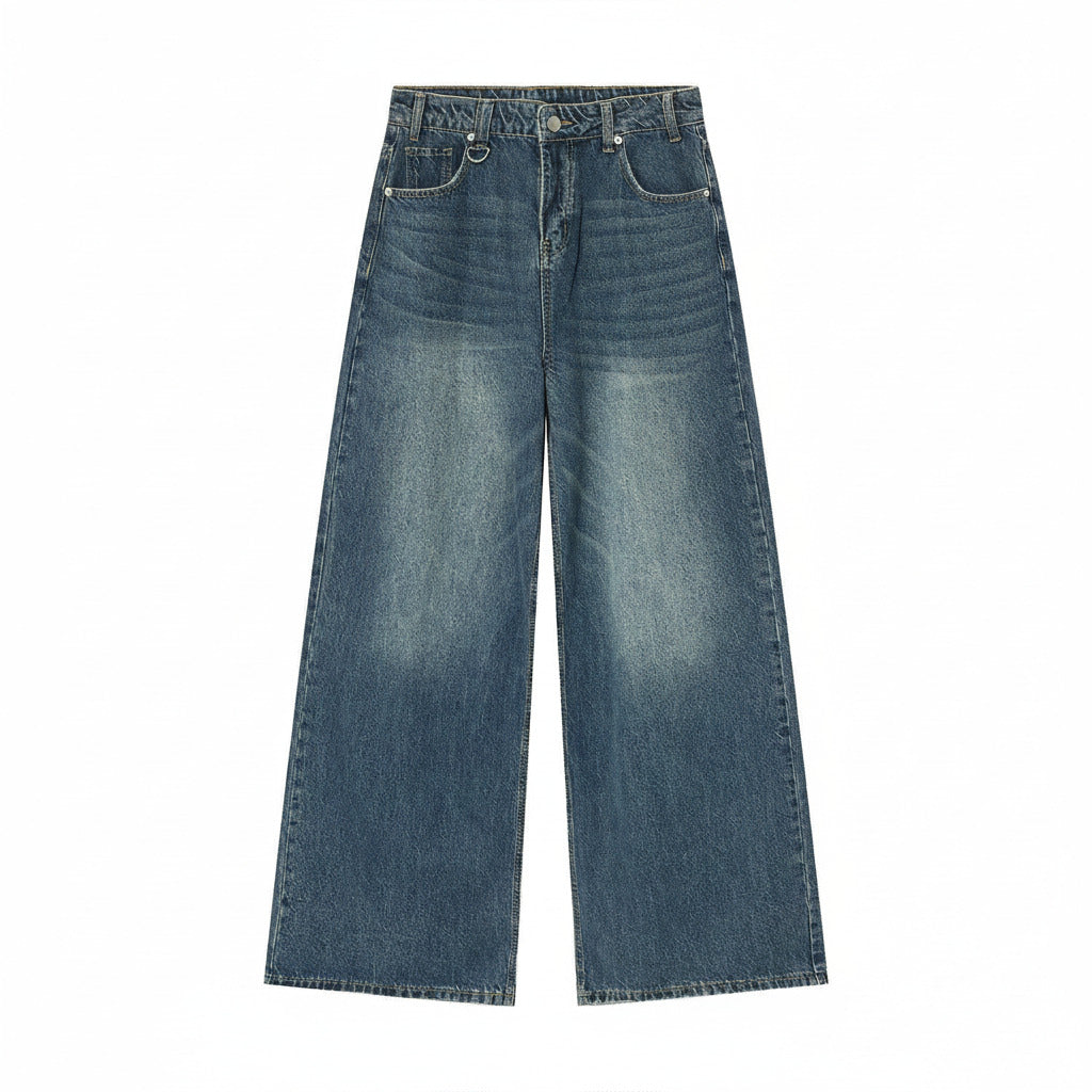 Blue jeans on a white background